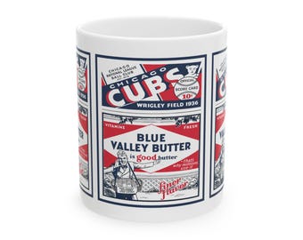 1936 Vintage Chicago Cubs Baseball Program Cover - Ceramic Mug, 11oz
