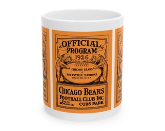 1926 Vintage Chicago Bears-Pottsville Maroons Football Program Cover - Ceramic Mug, 11oz