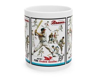 1962 Baseball Milwaukee Braves Ceramic Mug, (11oz, 15oz) - Vintage Sports Fan Cup, Baseball Lover Gift, Sports Memorabilia, Collectible