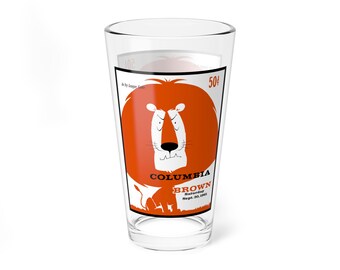 Mixing Glass, 16oz - 1961 Football Columbia-Brown. Unique Barware, Vintage Sports Fan Gift, Game Day Glassware, Retro Drinking Mug, Sports