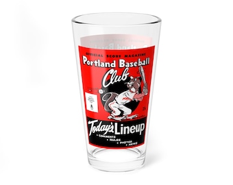 Mixing Glass, 16oz - Vintage 1959 Baseball Portland Beavers Memorabilia