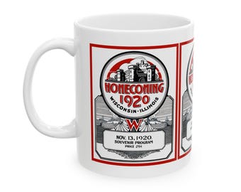 Vintage Football Ceramic Mug, 11oz 15oz Cup for Sports Fans, Retro Wisconsin Illinois Team Game Day Drinkware, Gift for Football Lovers,