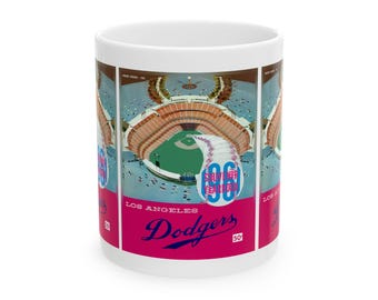Vintage 1961 Dodgers Baseball Ceramic Mug, Sports Fan Gift, 1961 Team Logo Coffee Cup, Gift for Baseball Enthusiast