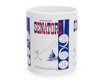 1960 Vintage Washington Senators Score Card Cover - Ceramic Mug, 11oz