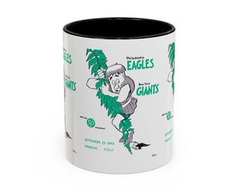 1963 Vintage Philadelphia Eagles - New York Giants Football Program Cover - Colorful Mugs, 11oz