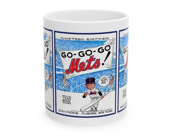 Baseball Ceramic Mug, 1966 New York Mets Coffee Cup, Sports Fan Gift, Baseball Lover Gift, Team Logo Mug, Baseball Memorabilia, Vintage