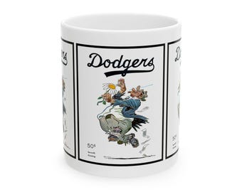 Vintage Baseball Brooklyn Dodgers Ceramic Mug, 1951 Sports Fan Gift, Coffee Cup, Tea Mug, Baseball Lover Gift, 11oz 15oz Mug