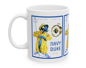 1946 Vintage Navy - Duke Blue Devils - Football Program Cover - Ceramic Mug, 11oz