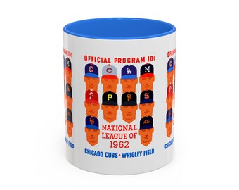 1962 Vintage Chicago Cubs Program Cover - National League - Colorful Mugs, 11oz