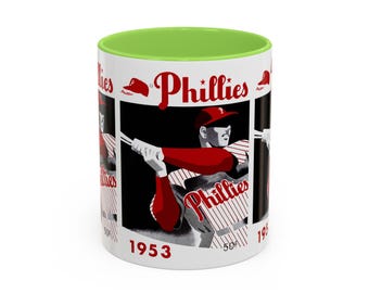 1953 Vintage Philadelphia Baseball Yearbook Cover - Colorful Mug, 11oz
