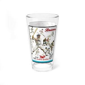 Szklanka do mieszania, 16 uncji - 1962 Baseball Milwaukee Braves Retro Barware Gift, zabytkowe szkło, przedmiot kolekcjonerski dla fanów baseballu, sport