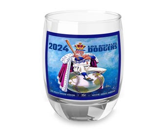 Whiskey Glass, 2024 Baseball World Series World Champions Gift, Sports Fan Glass, Unique Baseball Gift, Baseball Championship Celebration
