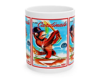 Ceramic Mug, 1964 Baseball St Louis Cardinals, Sports Fan Gift, Coffee Cup, Gift for Baseball Lover, Vintage Baseball Mug Memorabilia,
