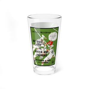 Glaswaren, Vintage 1951 Football Lions-Packers 16 Unzen Mischglasbecher, Retro Sports Barware Geschenk, Bierkrug, Whiskybecher, Bar Decor