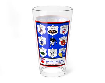 Mixing Glass, 16oz - 1964 American Football League Memorabilia for Sports Fans, Collectible Drinkware, Unique Barware Gift, Vintage