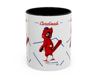 1956 Vintage St. Louis Cardinals Baseball Program Cover - Colorful Mugs, 11oz