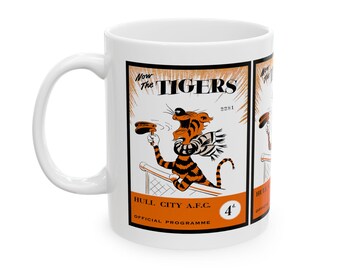 1956 Vintage Hull City Football Club - English Football Program Cover - Ceramic Mug, 11oz