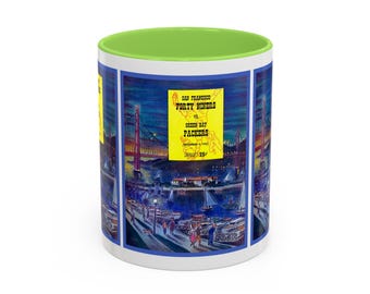 1951 Vintage Green Bay Packers -San Francisco 49ers Football Program Cover - Colorful Mug, 11oz