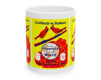 1926 Vintage St Louis Cardinals Baseball World Series Program Cover - Ceramic Mug, 11oz