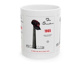 1965 Vintage Washington Senators Score Card Cover - Ceramic Mug, 11oz
