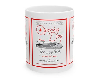 1934 Vintage Boston Red Sox - Boston Americans Opening Day Program Cover - Ceramic Mug, 11oz