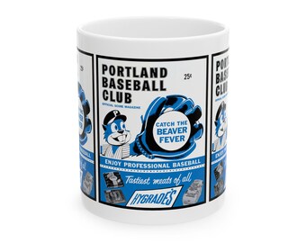Vintage 1961 Baseball Portland Beavers Ceramic Mug, Sports Fan Gift, Baseball Lover Cup, Retro Baseball Gift, Gift for Baseball Enthusiast,