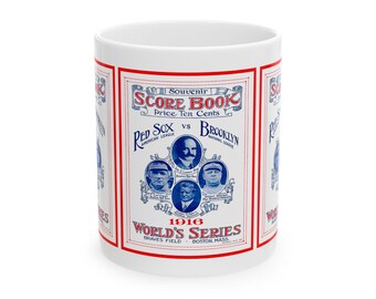 Sports Fan Ceramic Mug, 1916 Baseball World Series Brooklyn Dodgers - Boston Red Sox, Baseball Mug, Baseball Fan Gift, Coffee Cup, Tea Mug,