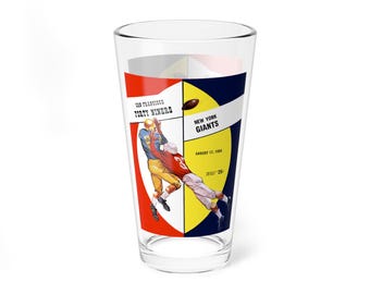 Mixing Glass, 16oz - 1958 Football New York Giants - San Francisco 49ers, Football Sports Barware, Cocktail Glass, Gift for Football Fans
