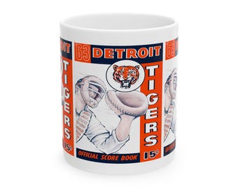 1963 Vintage Detroit Tigers Baseball Scorebook Cover - Ceramic Mug, 11oz