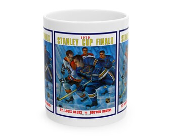St Louis Blues Hockey Ceramic Mug, 1970 Sports Fan Cup, Team Souvenir Gift, Vintage Hockey Memorabilia, Hockey Lover Birthday Present,