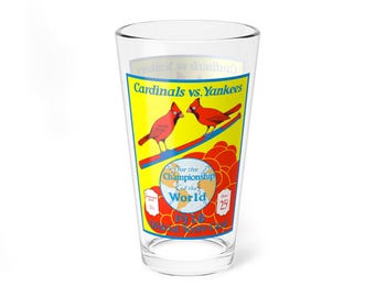 Beer Glass, 1916 Baseball World Series Cardinals Yankees Fan Gift, 16oz Barware, Sports Fan Mug, Gift for Baseball Lover, Team Spirit Glass,