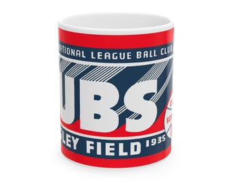Ceramic Mug, 1935 Baseball Chicago Cubs, Sports Fan Gift, Vintage Baseball Memorabilia, Baseball Enthusiast Mug, Retro Baseball Collectible,