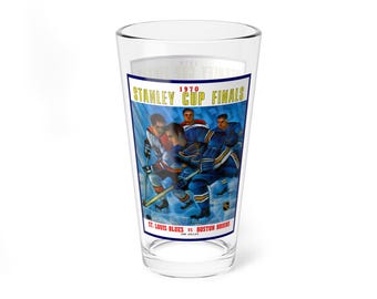 Mixing Glass, 16oz - 1970 St Louis Blues Hockey Fan Gift, Retro Hockey Barware, Vintage Hockey Team Souvenir, Sports Lover Mug, Hockey