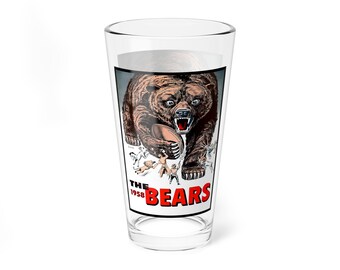 Mixing Glass, 16oz - 1958 Football Chicago Bears Yearbook, Vintage Sports Fan Gift, Barware Decor, Retro Drinkware, Sports Memorabilia