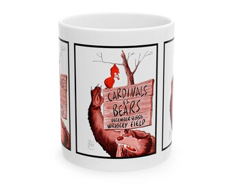 1956 Vintage Chicago Bears - Chicago Cardinals Football Program Cover - Ceramic Mug, 11oz