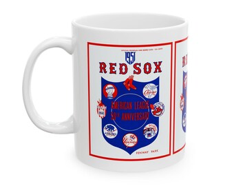 1951 Vintage Red Sox Program Cover- American League - Ceramic Mug, 11oz