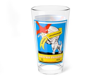Mixing Glass, 16oz - Vintage 1931 Baseball World Series Philadelphia A's St Louis Cardinals, Cocktail Cup, Unique Barware, Sports