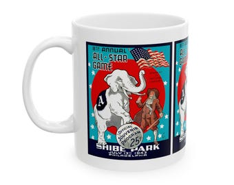 1943 Vintage All-Star Baseball Game Program Cover - Shibe Park, Philadelphia  - Ceramic Mug, 11oz