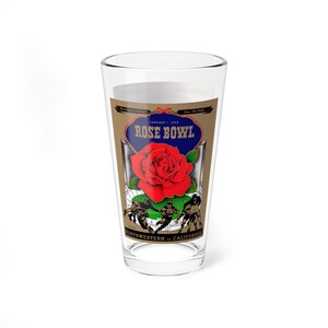 Mixing Glass, 16oz - 1949 Football Rose Bowl Northwestern California, Unique Barware Gift, College Football Fan Decor, Game Day Beer Glass,