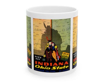 1936 Vintage Indiana - Ohio State Football Program Cover - Ceramic Mug, 11oz