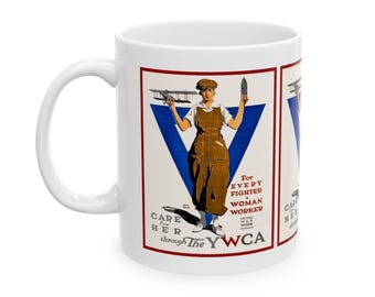 Vintage WPA Poster - Care for Her - YWCA - Ceramic Mug, 11oz