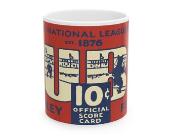 Chicago Cubs Baseball Ceramic Mug, Vintage Sports Fan Gift, Baseball Memorabilia, Baseball Team Drinkware, Sports Lover Gift, Baseball