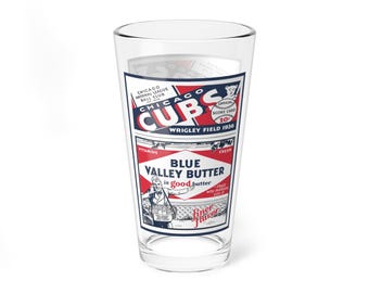 Mixing Glass, 16oz - 1936 Baseball Chicago Cubs, Unique Drinkware for Sports Fans, Vintage Baseball Gift, Personalized Barware, Sports