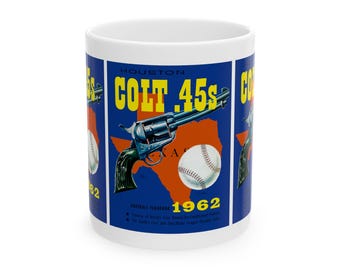 Ceramic Mug, 11oz - 1962 Vintage Houston Colt 45s Baseball Yearbook Cover, Drinkware Gift for Baseball Fans, Retro Sports