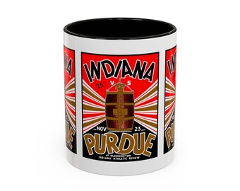 1935 Vintage Indiana - Purdue Football Program Cover - Colorful Mugs, 11oz
