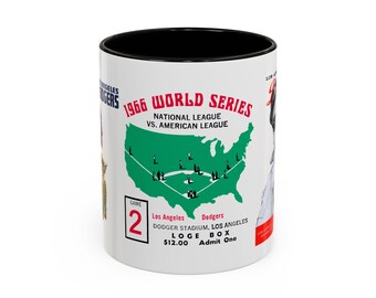 Vintage Los Angeles Mug, Colorful Baseball Cup, 11oz Coffee Mug, Sports Fan Gift