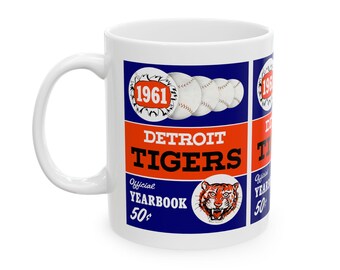 1961 Vintage Detroit Tigers Baseball Yearbook Cover - Ceramic Mug, 11oz