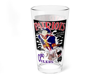 Mixing Glass, 16oz - 1961 Football Boston Patriots Houston Oilers, Sports Barware Gift, Football Fan Glassware, Football Team Memorabilia,