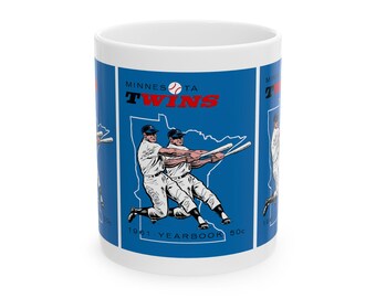 1961 Minnesota Twins Baseball Ceramic Mug, Sports Fan Gift, Baseball Lover Cup, Vintage Sports Mug, Baseball Collectible, Retro Baseball Mug