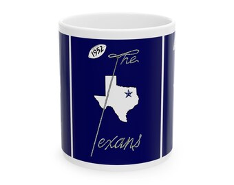 1952 Football Dallas Texans Ceramic Mug, Vintage Sports Fan Gift, Retro Football Coffee Cup, Football Memorabilia Gift, Sports Collectible